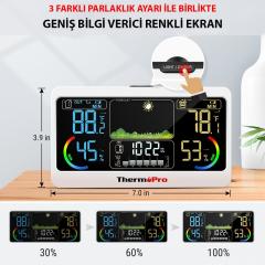 ThermoPro TP68B 7'' İç-Dış Mekan Dijital Isı,Nem,Basınç Ölçer