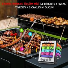 ThermoPro TP-17H Renkli LCD, 4 Uçlu, Alarmlı Pişirme Termometresi