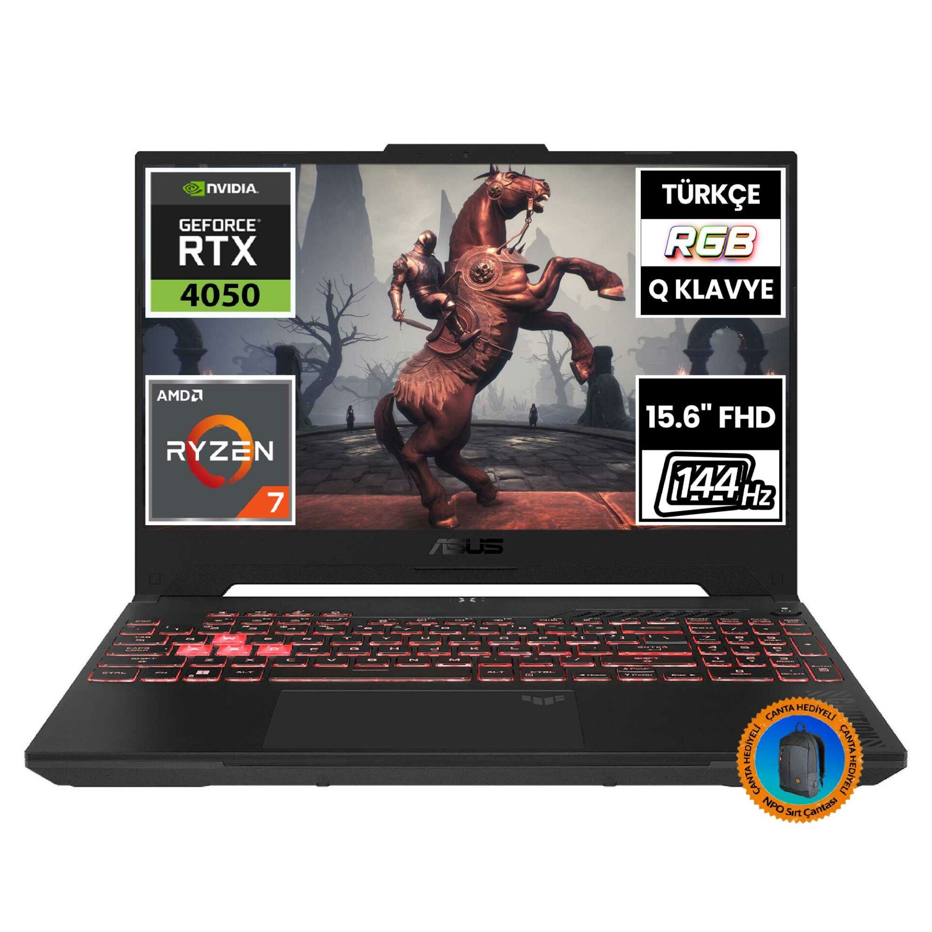 Asus TUF Gaming A15 FA507NU-LP030A4 Ryzen7 7735HS 16GB 1TBSSD RTX4050 15.6'' FullHD FreeDOS Taşınabilir Bilgisayar-CNT005