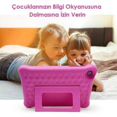 NPO RS407 2GB 32GB Android.11 8'' IPS Ekran, A133 1.6GHz, Antişok Çocuk Tableti(Kids Tablet)-Pembe