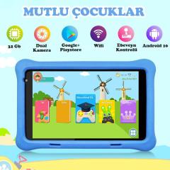 NPO RS407 2GB 32GB Android.11 8'' IPS Ekran, A133 1.6GHz, Antişok Çocuk Tableti(Kids Tablet)-Mavi