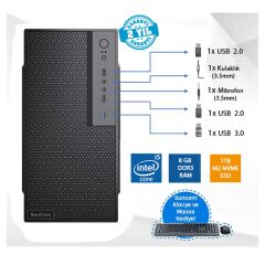 SunCom Force SC3-122A1 i5-4460 16GB 256SSD FreeDOS Masaüstü Bilgisayar