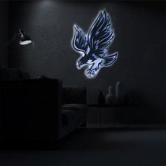 Veraart Işıklı Kartal Beşiktaş Figürlü Tablo Duvar Dekorlu Gece Lambası 80 cm