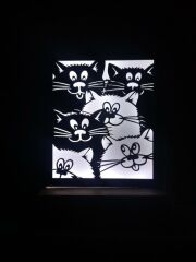 Veraart Işıklı Kişiselleştirilmiş Dekoratif Sevimli Kediler Gece Lambası