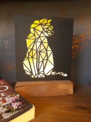 Veraart Işıklı Kişiselleştirilmiş Dekoratif Kedi Gece Lambası