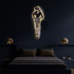 Veraart Işıklı Kişiselleştirilebilir Kadın Temalı Tablo Almira Dekoratif Gece Lambası 100 cm