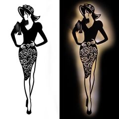 Veraart Işıklı Kişiselleştirilebilir Kadın Temalı Tablo Almira Dekoratif Gece Lambası 100 cm