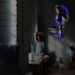 Veraart Işıklı Kişiselleştirilebilir Kadın Temalı Tablo Edna Dekoratif Gece Lambası 100 cm