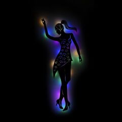 Veraart Işıklı Dans Temalı Tablo Helen Dekoratif Gece Lambası 85 cm