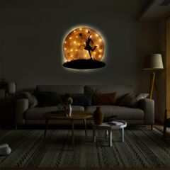 Veraart Kişiselleştirilebilir Işıklı Epoksi Cam Katmanlı Tablo Kaylee Dolunay 40 cm