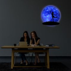 Veraart Kişiselleştirilebilir Işıklı Epoksi Cam Katmanlı Tablo Zoey Dolunay 40 cm