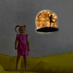 Veraart Kişiselleştirilebilir Işıklı Epoksi Cam Katmanlı Tablo Zoey Dolunay 60 cm