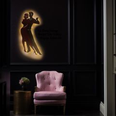 Veraart Işıklı Dans Eden Çift Temalı Tablo Mate Dekoratif Gece Lambası 60 cm
