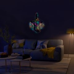 Veraart Kişiselleştirilebilir Kanatlı Gitar Figürlü Duvar Dekorlu Gece Lambası 60 cm