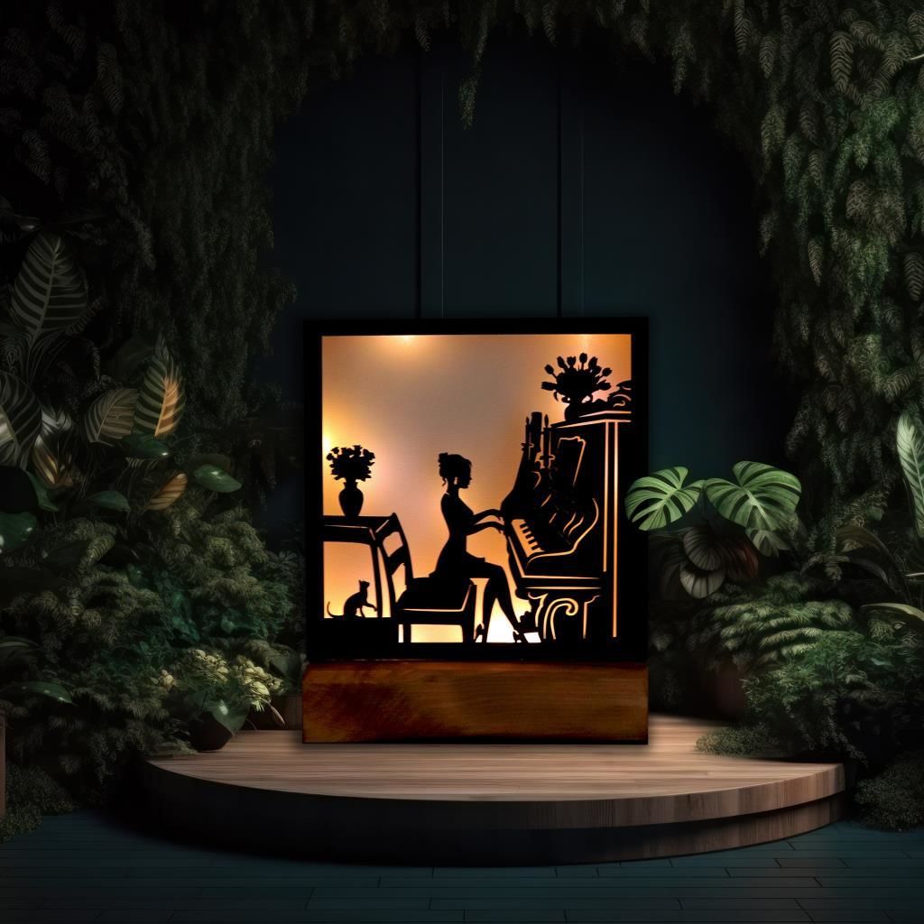 Veraart Işıklı Kişiselleştirilmiş Dekoratif Piyano Çalan Kız Gece Lambası