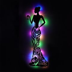 Veraart Işıklı Kadın Temalı Tablo Bloom Dekoratif Gece Lambası 70 cm