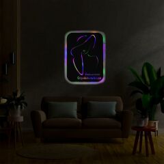 Veraart Işıklı Kişiselleştirilebilir Kadın Temalı Tablo Fragile Dekoratif Gece Lambası 40 cm