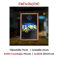 Veraart Işıklı Pleksi Sürpriz Soyut Tablo Sarı Lacivert Futbol Temalı Fenerbahçe Ayaklı Biblo