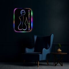 Veraart Işıklı Kişiselleştirilebilir Kadın Temalı Tablo Emery Dekoratif Gece Lambası 40 cm