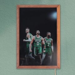 Veraart Işıklı Pleksi Basketbol Temalı Sürpriz Tablo Boston Celtics Dekoratif Ayaklı Biblo