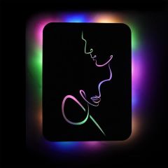 Veraart Işıklı Kişiselleştirilebilir Çift Temalı Tablo Vivian Dekoratif Gece Lambası 40 cm