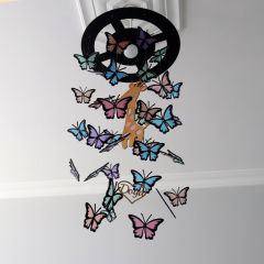 Veraart Epoksili Kişiselleştirilebilir Kelebek El Yapımı Çocuk Odası Avize Ve Duvar Süsü