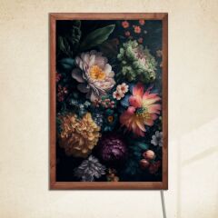 Veraart Işıklı Pleksi Çiçek Temalı Sürpriz Tablo Dekoratif Ayaklı Biblo Anneler Günü Hediyesi