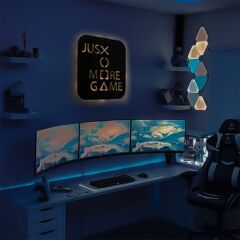 Veraart Işıklı Just More Game Dekoratif Tablo Oyun Odası Duvar Dekorlu Gece Lambası