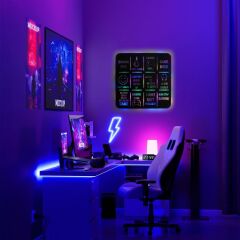 Veraart Işıklı Gameing Diva Dekoratif Tablo Oyun Odası Duvar Dekorlu Gece Lambası