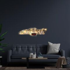 Veraart Işıklı Kişiselleştirilebilir Araba Temalı Tablo Formula 1 F1 Dekoratif Gece Lambası 80 cm
