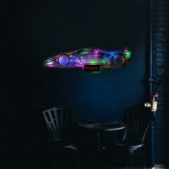 Veraart Işıklı Kişiselleştirilebilir Araba Temalı Tablo Formula 1 F1 Dekoratif Gece Lambası 100 cm