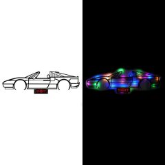 Veraart Işıklı Kişiselleştirilebilir Araba Temalı Tablo Ferrari Dekoratif Gece Lambası 100 cm