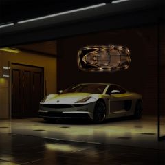 Veraart Işıklı Araba Temalı Tablo Lamborghini Üst Görünüm Dekoratif Gece Lambası 80 cm
