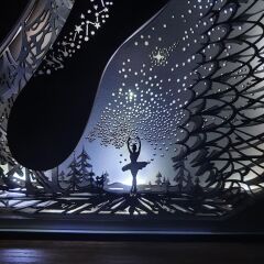 Veraart Özel Tasarım 5 Katmanlı Ahşap Dekoratif Kuğu Gece Lambası