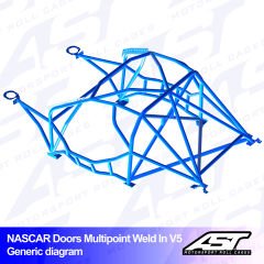 Roll Cage NISSAN Silvia (S15) 2-doors Coupe MULTIPOINT WELD IN V5 NASCAR-door for drift