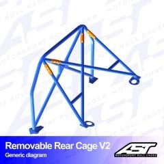 Roll Bar CITROËN AX (Phase 1/2) 5-door Hatchback REMOVABLE REAR CAGE V2