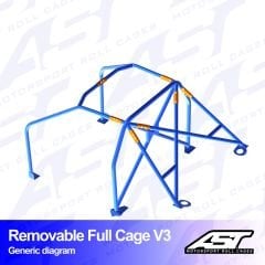Roll Cage CITROËN AX (Phase 1/2) 5-door Hatchback REMOVABLE FULL CAGE V3