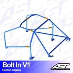 Roll Cage CITROËN AX (Phase 1/2) 5-door Hatchback BOLT IN V1