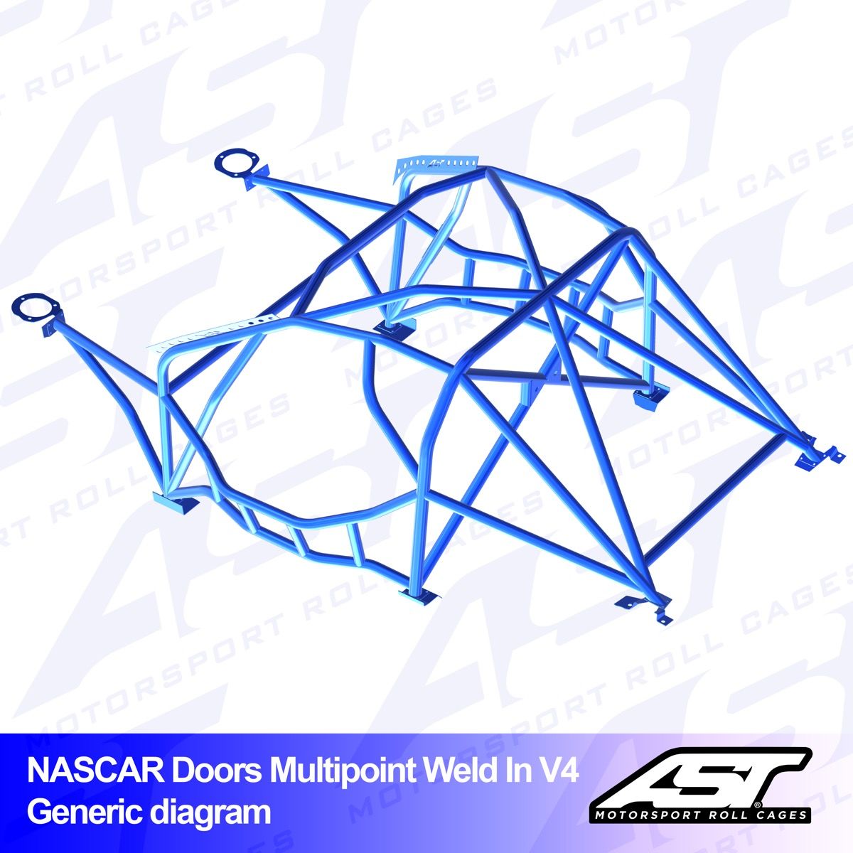 Roll Cage NISSAN 370Z (Z34) 3-doors Coupe MULTIPOINT WELD IN V4 NASCAR-door for drift