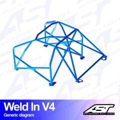 Roll Cage CITROËN AX (Phase 1/2) 5-door Hatchback WELD IN V4