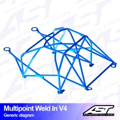 Roll Cage CITROËN AX (Phase 1/2) 5-door Hatchback MULTIPOINT WELD IN V4