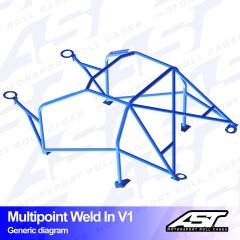 Roll Cage SEAT Leon (1M) 5-doors Hatchback MULTIPOINT WELD IN V1