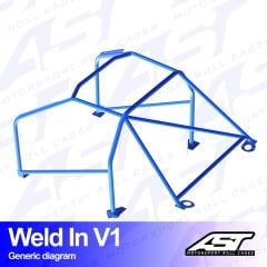 Roll Cage CITROËN Saxo (Phase 1/2) 5-door Hatchback WELD IN V1