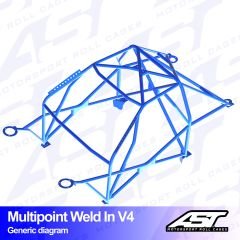 Roll Cage SEAT Leon (5F) 3-doors Hatchback MULTIPOINT WELD IN V4