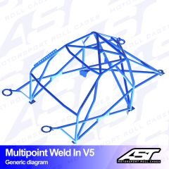 Roll Cage SEAT Leon (5F) 3-doors Hatchback MULTIPOINT WELD IN V5