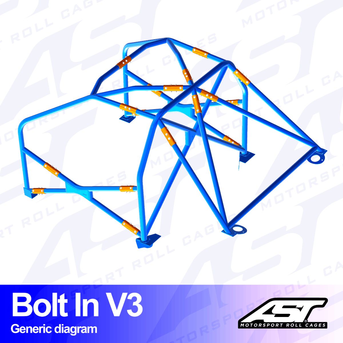 Roll Cage VW Golf (Mk4) 3-doors Hatchback 4Motion BOLT IN V3