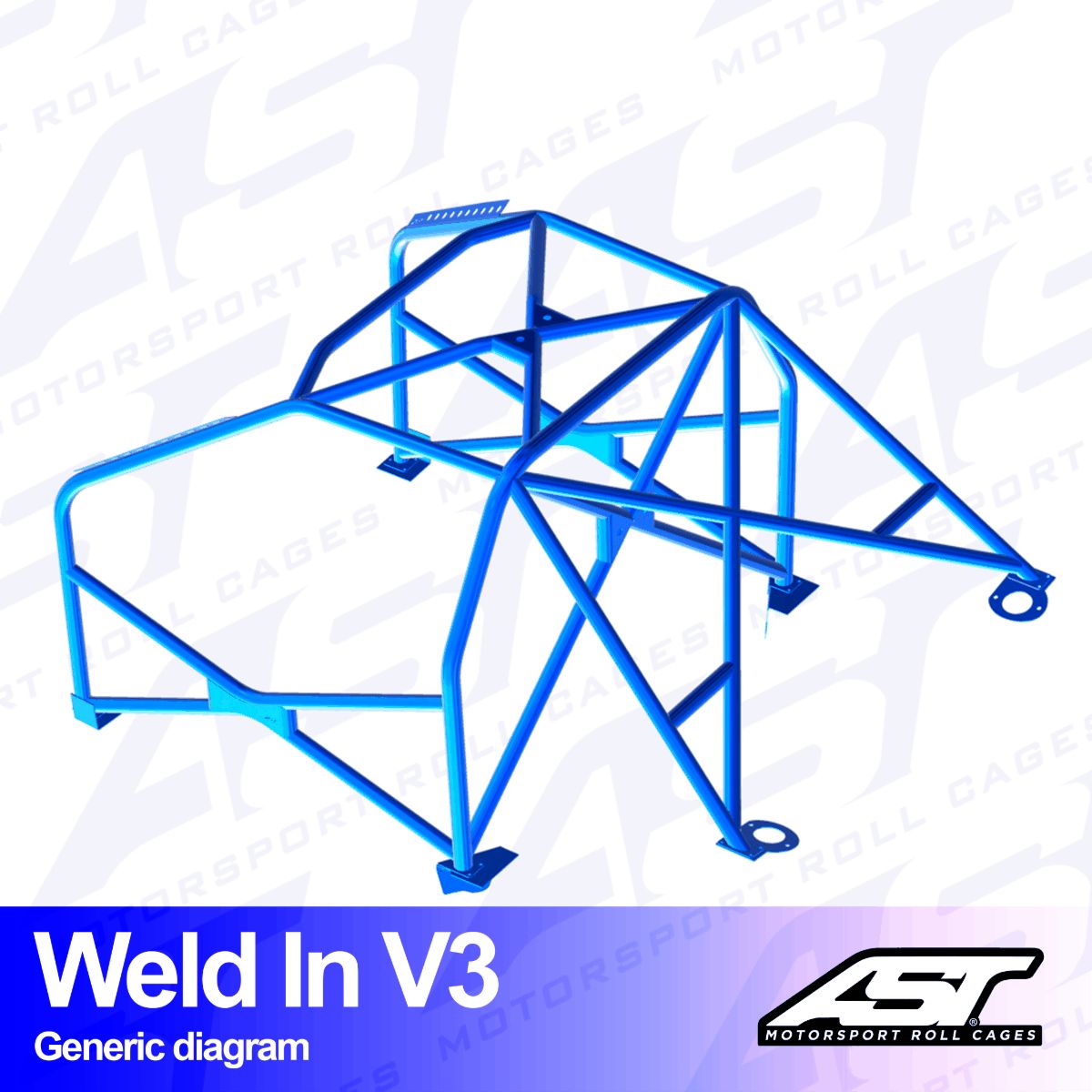 Roll Cage VW Golf (Mk4) 3-doors Hatchback 4Motion WELD IN V3