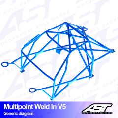 Roll Cage VW Golf (Mk4) 3-doors Hatchback 4Motion MULTIPOINT WELD IN V5