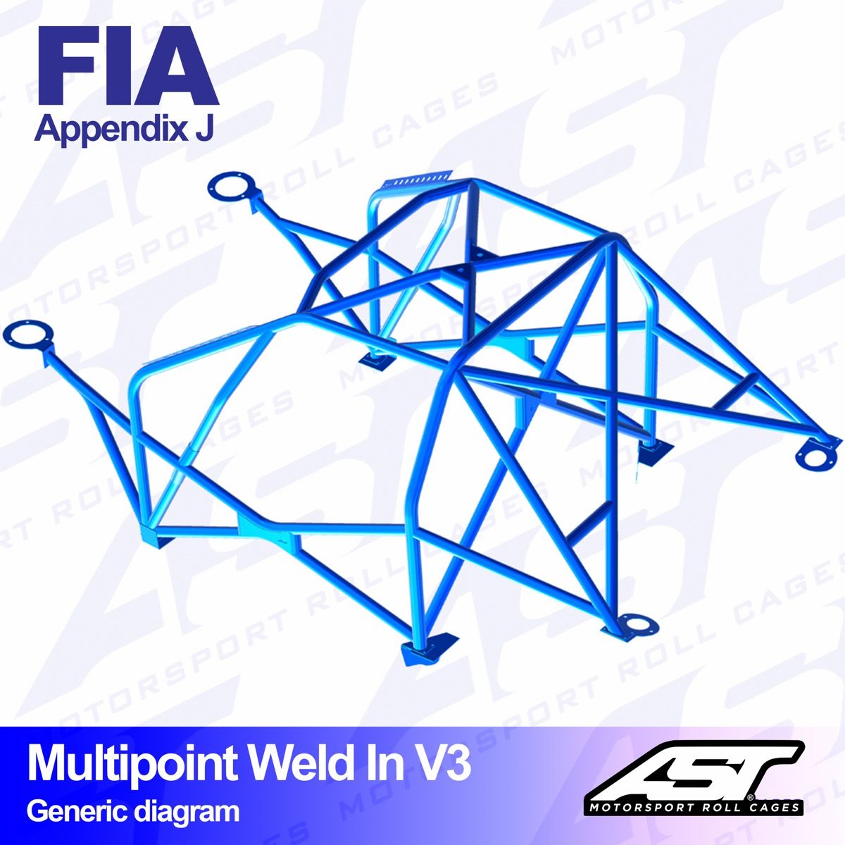 Roll Cage SEAT Marbella (Tipo 141) 3-doors Hatchback MULTIPOINT WELD IN V3