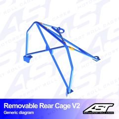 Roll Bar TOYOTA Supra (Mk3) 3-doors Targa REMOVABLE REAR CAGE V2